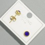 Xuping Stud Earrings with Blue Crystal, Diameter 6 mm ± 18K Gold Plating