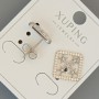 Xuping 'Stars' Stud Earrings with White Rhinestones, 12 mm Diameter, Rhodium