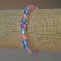 Assorted opal glass bracelet with smooth beads, 6.5 mm diameter, 18 cm length (stretch)