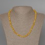 Yellow Jadeite Necklace with Smooth Beads, 6.5 mm diameter, 47 cm long