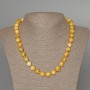 Yellow Jadeite Necklace with smooth beads, diameter 10.5 mm, length 49 cm