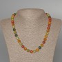 Assorted natural stone necklace, smooth beads, 8.5 mm diameter, 48 cm length