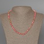 Necklace 'Variscite' (artificial acrylic) pink, white and green colors, smooth beads, diameter 6.5 mm, length 48 cm.