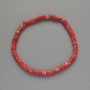 Bracelet of red variscite (pressed) disc beads, diameter 4.5×2.5 mm, length 18 cm (stretch)