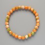 Bracelet 'Variscite' (artificial acrylic) green, orange and white colors, smooth beads, diameter 7 mm ±, length 18 cm ± (stretch)