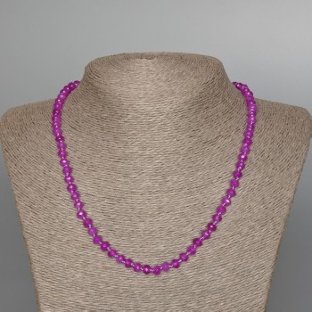 Faceted Synthetic Amethyst Necklace, 49 cm