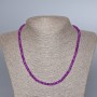 Necklace with synthetic amethyst faceted rondelles, diameter 4.5×2.5 mm, length 48 cm