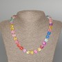 Opal Glass Necklace with Multicolor Smooth Beads, Diameter 10mm +-, Length 49 cm +
