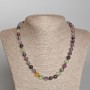Fluorite Necklace with Natural Stone Smooth Beads, 8 mm Diameter ±, Length 49 cm ±