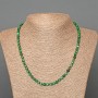 Malachite necklace, natural stone, faceted cube beads, diameter 4.5 mm+-, length 50 cm+