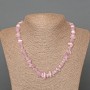 Kunzite Necklace, natural stone chip, diameter 9x4 mm, length 48 cm