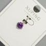 Xuping Pendant with Violet Crystal, 6 mm diameter, 15 mm length, Rhodium-Plated