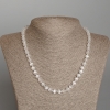 White Cat's Eye Necklace with Smooth Beads, 6.5 mm Diameter, 48 cm Length