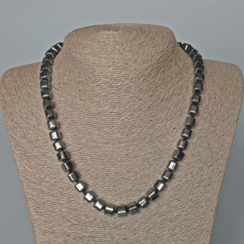 Hematite Cube Necklace, 8mm diameter, 48cm length