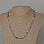 Necklace of natural iolite beads, faceted, 6x8 mm diameter, length 48 cm