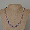 Charoite Necklace, natural stone, faceted beads, diameter 10x12 mm, length 50 cm