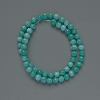 Amazonite Beads (Synthetic) Smooth Round Beads, 6.5 mm Diameter, 36 cm Length on Thread