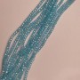 Blue Czech Crystal Beads on Thread, Gasoline-Iridescent, Faceted Rondel, Diameter 3.5×2.5 mm, Length 38 cm