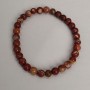 Red Jasper bracelet, natural stone, smooth bead, diameter 6(±)mm, length 18 cm (stretch)