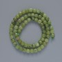 Jadeite Beads, Natural Stone, Faceted Cubes, Diameter 5.5 mm, Length 38 cm, On Thread