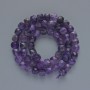 Amethyst beads, natural stone, faceted cube, diameter 7 mm ±, length 38 cm ± on thread