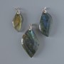 Pendant with natural labradorite stone, size 23×43 mm