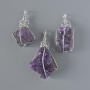 Amethyst Druzy Geode Pendant in a Silver Setting
