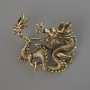 Dragon gold-tone brooch-pendant, 44×37 mm