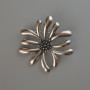 Flower Brooch Pendant in Silver Metal 49x50mm