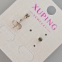 Xuping stud earrings with a black crystal, 3.5 mm diameter, Rhodium