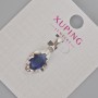 Xuping Pendant with Blue Crystal, Diameter 24x11 mm, Rhodium-Plated