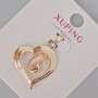 Pendant Xuping 'Heart' with White Crystals, diameter 29x20 mm, 18K Gold Plating