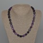 Purple Agate Necklace, Natural Stone Beads, Rectangular Bars 9×12 mm, Length 49 cm