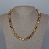 Yellow Agate Necklace with Smooth Beads, 10 mm Diameter, 48 cm Length