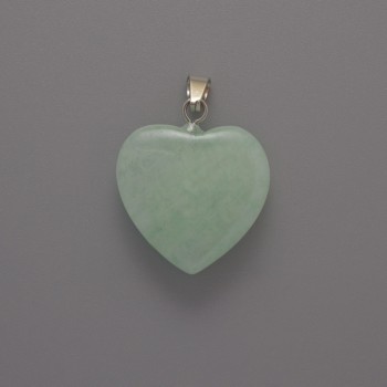 Angelite Heart Pendant, diameter 20x20x6 mm +/-, length 28 mm +/-