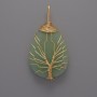 Jade pendant in golden plating, diameter 44×24×9 mm+