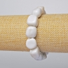 Natural Howlite Bracelet with Faceted Beads, diameter 12x14 mm +/-, length 18 cm +/- (stretch)