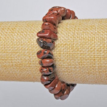 Bracelet made from natural obsidian, faceted beads, diameter 15x7 mm, length 18 cm + - (stretch)