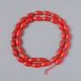 Natural-grain Coral Beads, diameter 11x6mm +/-, length 39cm +/- on thread