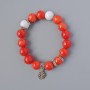 Bracelet with Coral and White Agate