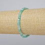 Amazonite bracelet, natural stone, faceted cube, 4 mm diameter, 18 cm length +/- (stretch)
