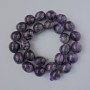 Amethyst beads, natural stone, faceted, 14x15 mm diameter, 39 cm length on a thread