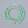 Emerald beads, natural stone, faceted cubes, 4 mm diameter, 39 cm length ± on thread