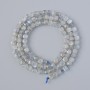 Labradorite Beads, Natural Stone, Faceted Cube, 4 mm Diameter +/-, 39 cm Length +/- on Thread