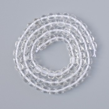 Beads Mountain Crystal natural stone faceted cube, diameter 4.5 mm, length 39 cm on a thread