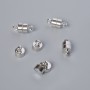 Magnetic clasp hardware, diameter 12×6 mm, silver-colored metal, 1 pc