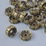 Bronze bead-insert finding, diameter 10×3.5 mm, hole diameter 2 mm, pack of 22 pcs ±