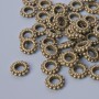 Bronze-colored bead-insert finding, diameter 7.5×2 mm, hole diameter 3.3 mm, pack of 54 pcs