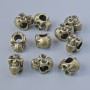 Bead insert 'Skull', diameter 12×8×9 mm, hole diameter 4.5 mm, pack 10 pcs ± bronze metal color