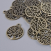 Pendant finding 'Tree', size 20×16 mm, 5 mm thick, hole diameter 2 mm, pack of 16 pcs ± bronze metal color